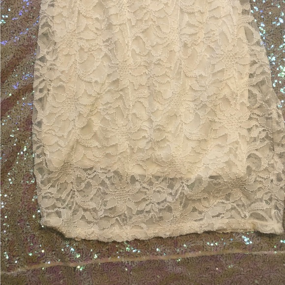 Women’s white lace long sleeve off the shoulder dress large size 8 - Picture 4 of 5